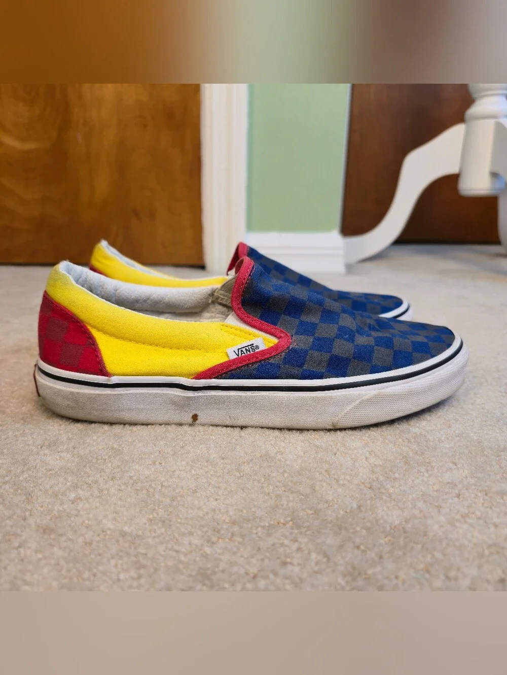 VANS Slip On OTW RALLY Checkered  Low Top Skate Shoes Men Size 6.5 Womens 8